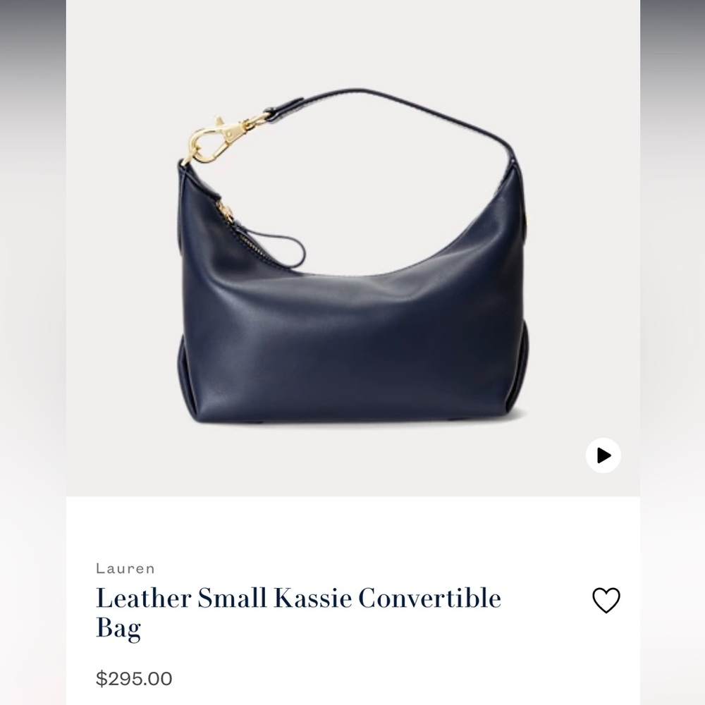 Ralph Lauren Kassie bag in navy blue.